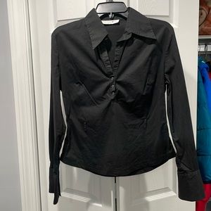 Black Linen Shirt, Size EU40 (US-S/M) runs smaller